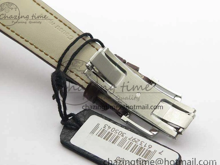 0416 FreshLook Villeret 6654 SS Complicated Function OMF 1:1 Best Edition White Dial On Brown Leather Strap A 8119